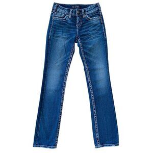 Silver Jeans Co. Suki Mid Straight leg 25 Womens Blue Denim Straight Leg Jeans